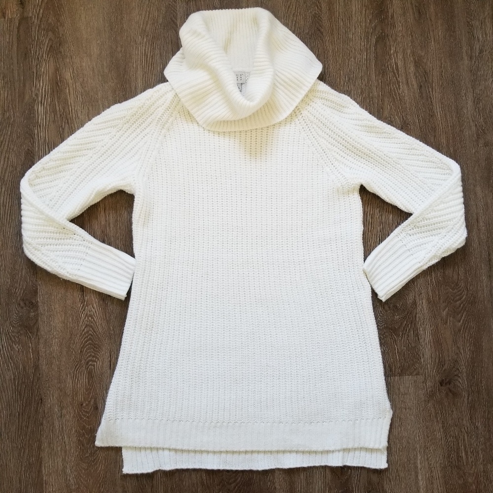 A New Day Ivory Cowlneck Tunic Sweater